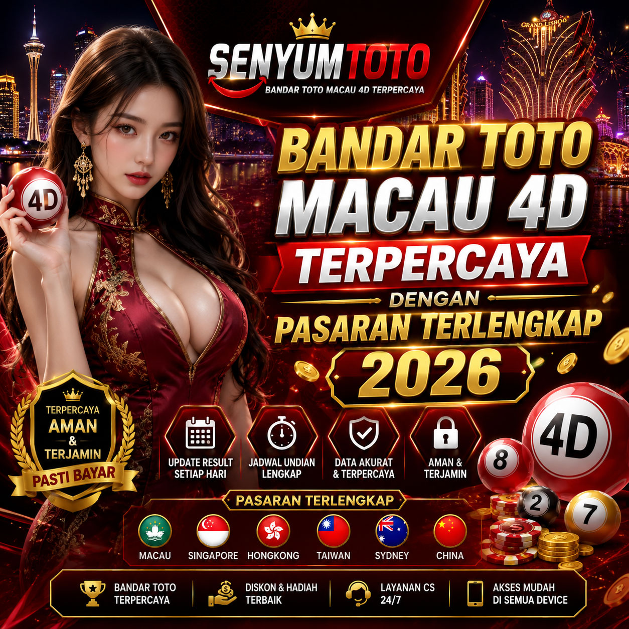 SENYUMTOTO 🎲 Bandar Toto Macau 4D Terpercaya dengan Pasaran Terlengkap 2026